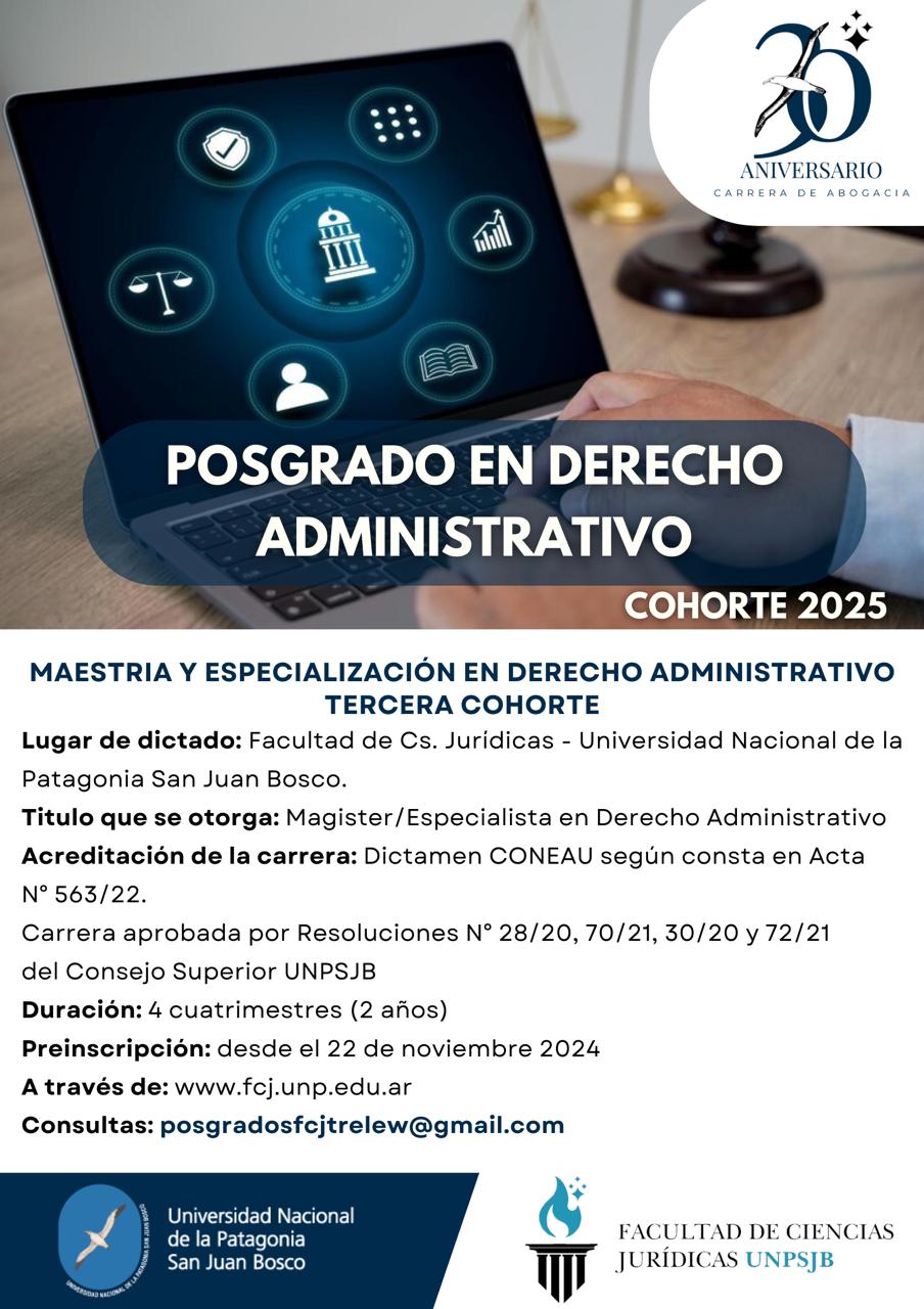 TERCERA COHORTE DE LA MAESTRÍA Y ESPECIALIZACIÓN EN DERECHO ADMINISTRATIVO